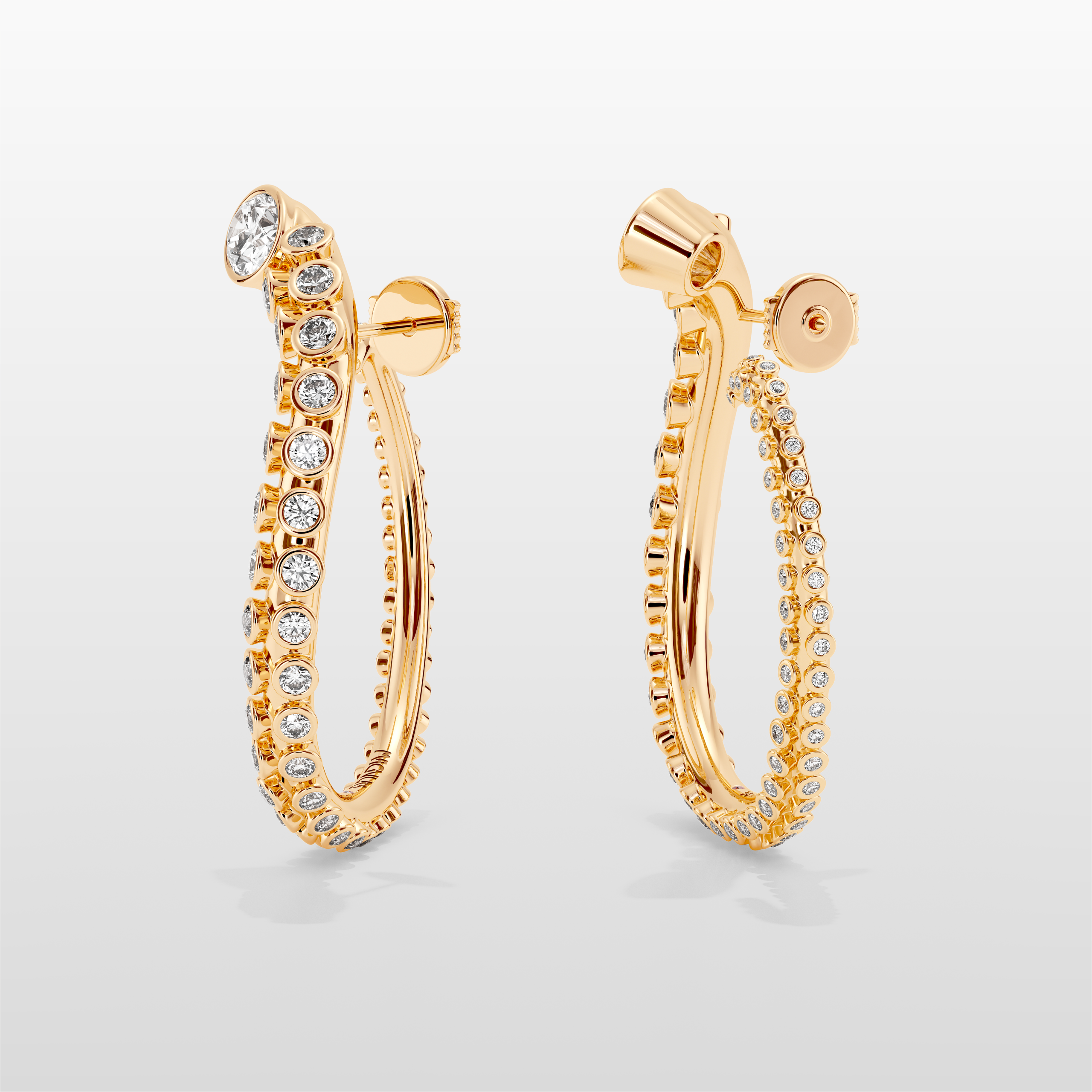 Grand Octopus Hoop Earrings - Yellow Gold