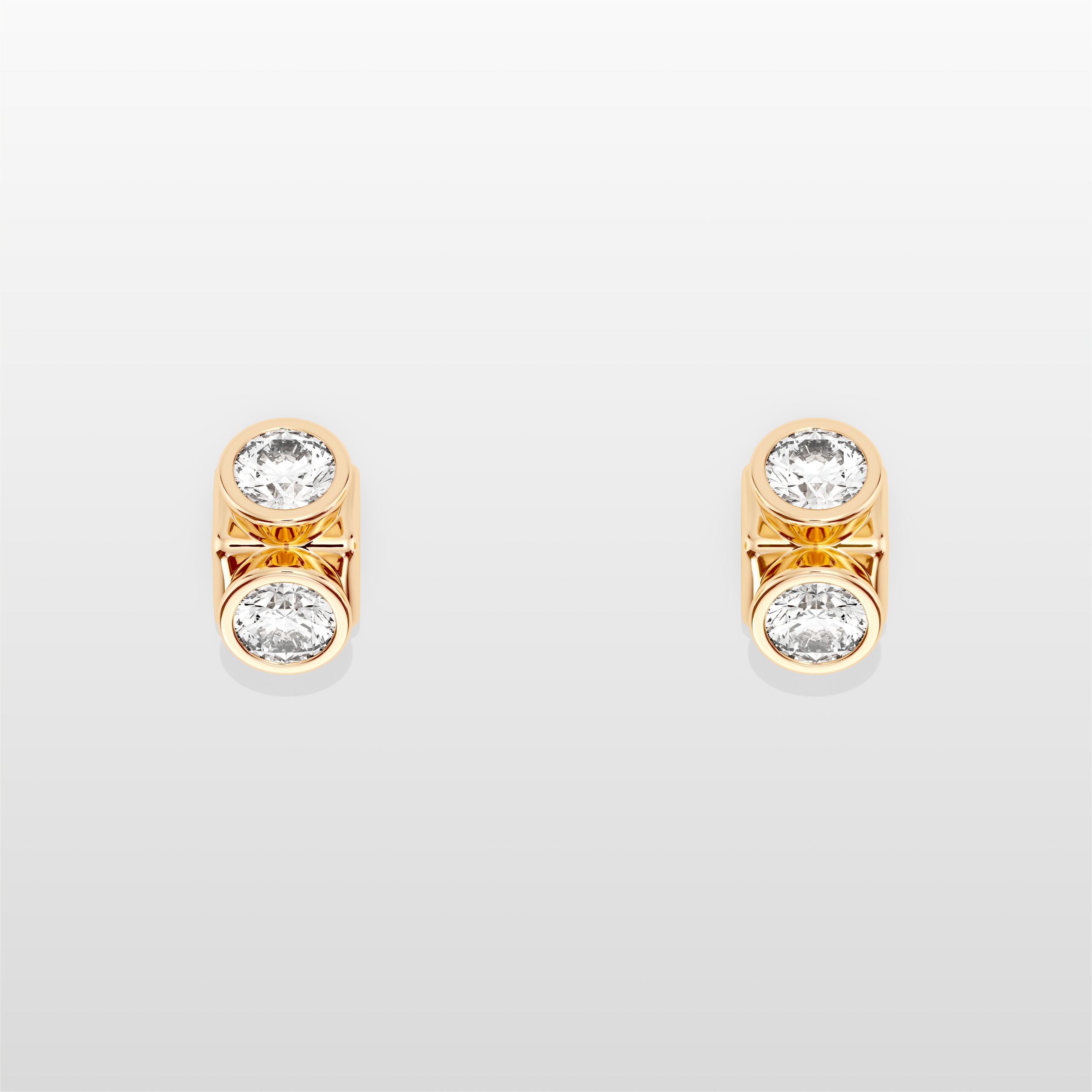 Octopus Dual Stud Earrings - Yellow Gold