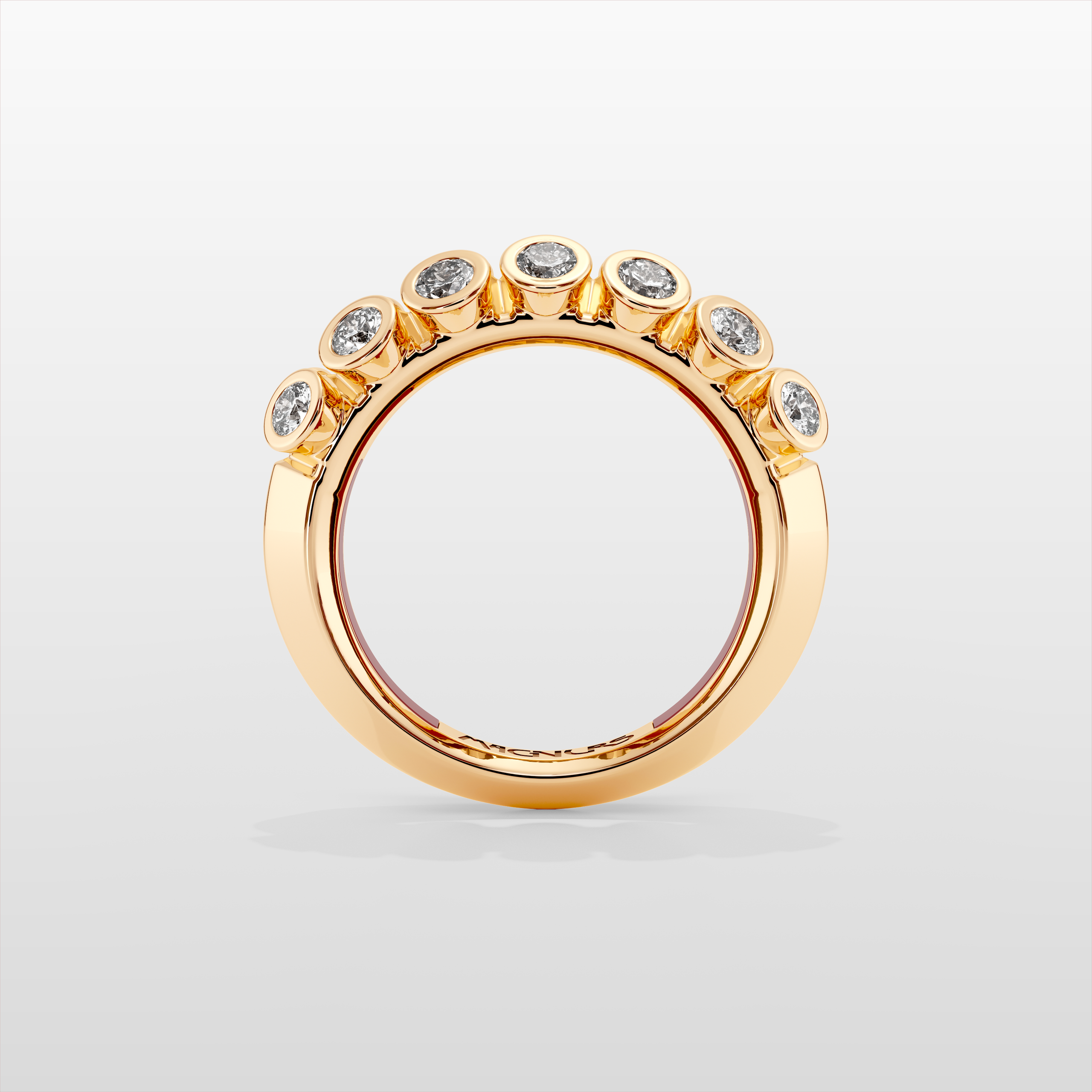 Octopus Half Eternity Ring, Medium Model - Yellow Gold